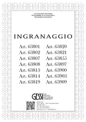 Gessi INGRANAGGIO 63813 Manual