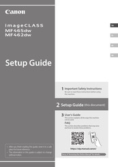 Canon imageCLASS MF462dw Setup Manual
