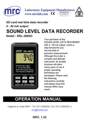MRC MSL-388SD Operation Manual