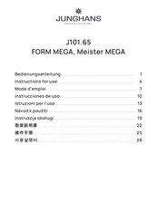 Junghans Meister MEGA Instructions For Use Manual
