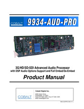 Cobalt Digital Inc 9934-AUD-PRO Product Manual