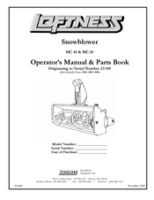 LOFTNESS MC 60 Operator's Manual / Parts Book