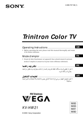 Sony Trinitron Wega KV-HW2180 Operating Instructions Manual