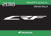 Honda CRF250 RALLY 2018 Owner's Manual