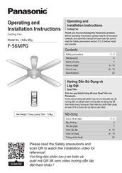 Panasonic F-56MPG Operating And Installation Instructions