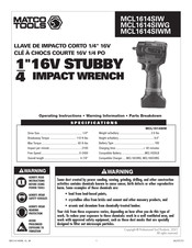 Matco Tools MCL1614SIW Manual