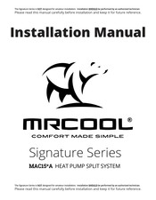 MrCool MAC15 A Series Installation Manual