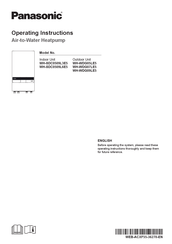 Panasonic WH-WDG09LE5 Operating Instructions Manual