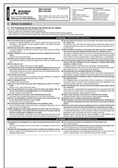 Mitsubishi Electric MUZ-GS24NA Installation Manual