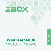Zotac ZBOX MI668 User Manual
