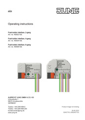 Jung 400041SE Operating Instructions Manual