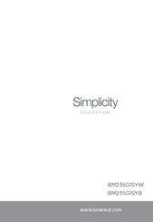 Gorenje Simplicity BM235G1SYW Manual