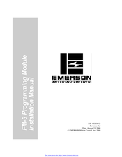 Emerson FM-3 Installation Manual