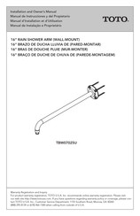 Toto TBW07025U Installation And Owner's Manual