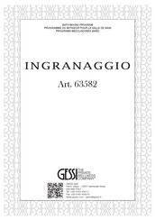Gessi INGRANAGGIO 63582 Manual