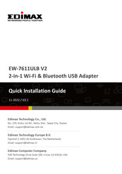 Edimax EW-7611ULB V2 Quick Installation Manual