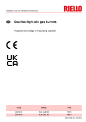 Riello 779T1 Installation, Use And Maintenance Instructions