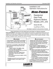 Laars Mini-Therm JVS Installation And Operation Instruction