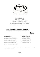 Argo ECOWALL DUAL 14000 UE N User And Installation Manual