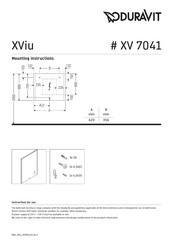 DURAVIT XViu XV 7041 Mounting Instructions