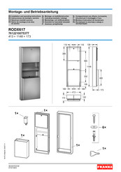 Franke RODX617 Installation And Operating Instructions Manual
