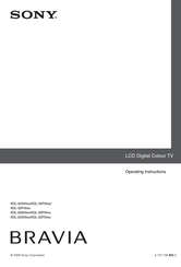Sony BRAVIA KDL-22P55 Series Operating Instructions Manual