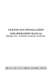 Kendal Lighting AC6842B Installation And Operation Manual