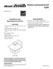 Health Zenith SL-4110 Installation And Operating Instructions Manual