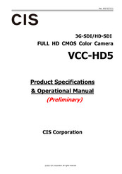 CIS VCC-HD5 Product Specification & Operational Manual