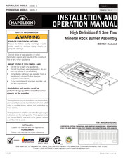 Napoleon B81NS-1 Installation And Operation Manual