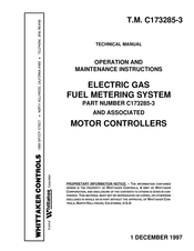 Whittaker C173285-3 Operation And Maintenance Instruction