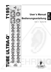 Behringer TUBE ULTRA-Q T1951 User Manual