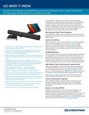 Crestron UC-BX31-T-INDIA Quick Start Manual