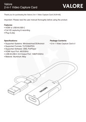 Valore VUH-43 User Manual