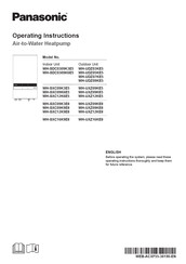 Panasonic WH-SXC16K9E8 Operating Instructions Manual