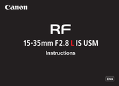 Canon RF15-35mm F2.8 L IS USM Instructions Manual