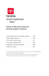Toyota Grand Highlander 2024 Owner's Manual