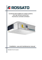 Rossato CN REC 600 DC Instructions For Installation, Use And Maintenance Manual