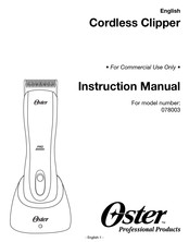 Oster 078003 Instruction Manual
