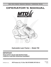 MTD Series 790 Operator's Manual