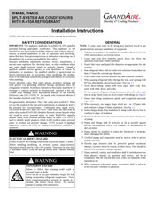 Grandaire W4A4S Installation Instructions Manual