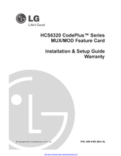LG CodePlus HCS6320 Series Installation & Setup Manual Warranty