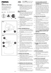Primus 3511 Instructions For Use Manual