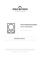 Ascendo THE 12 SUB Active Vented Owner's Manual