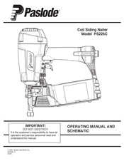 Paslode PS225C Operating Manual And Schematic
