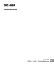 EUCHNER MGBS-P-L1H-AP-U-L-SA-161567 Operating Instructions Manual