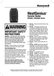 Honeywell HeatGenius HCE840 Series Manual