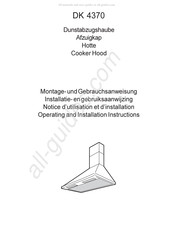 AEG DK 4370 Operating And Installation Instructions