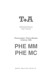 T+A PA 1100 E User Manual