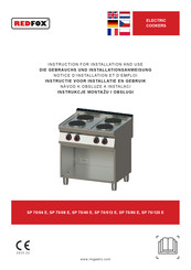 Redfox SP 70/08 E Instructions For Installation And Use Manual
